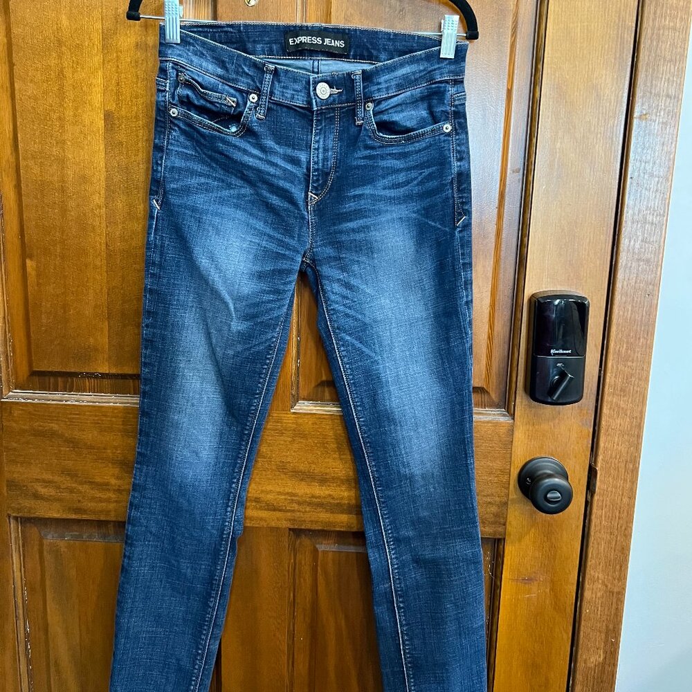 Express Jeans - SKINNY, Mid rise, Size 4R, DARK WASH